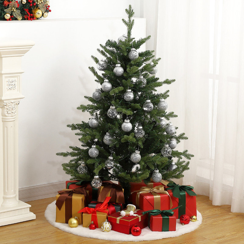 30 boules de Noël décoratives pour arbres de Noël, ensemble d'ornements suspendus décoratifs, Argent argent