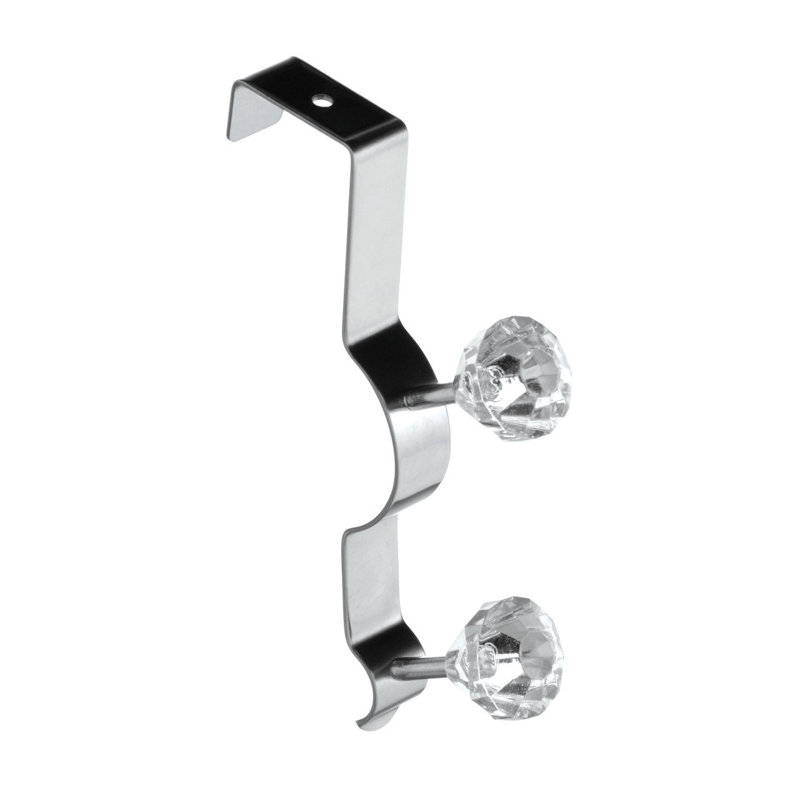 McManus Metal Over-the-Door Wall Hook, Silver/Clear