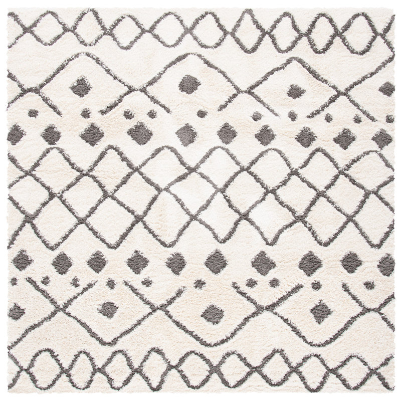 Olga Shag Performance Geometric Rug, Square 6'7"