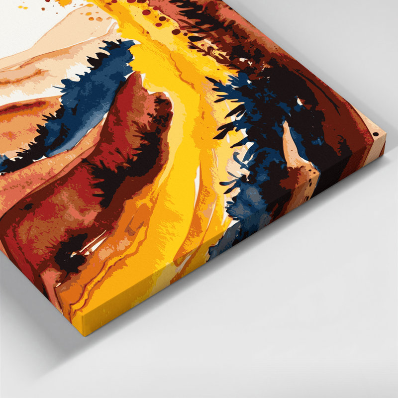 «Watercolor Landscape 31», art mural sur toile noire, H 12 po x l 12 po