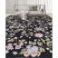 Tapis floral en laine noué à la main noir / vert Needlepoint Azm-50102044