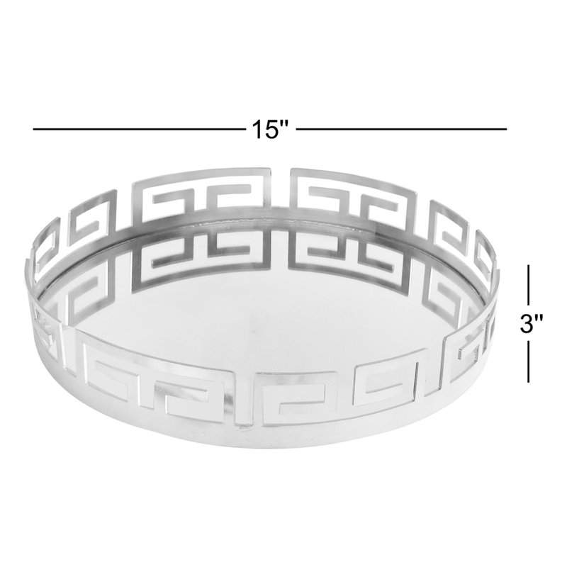 Plateau miroir doré Patchen 15 po, Argent