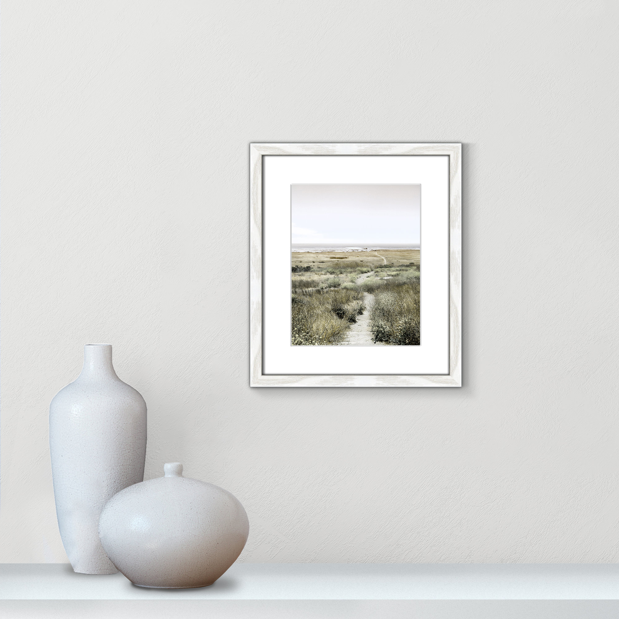 Footpath to Paradise by Danita Delimont - Picture Frame Photograph, White Wood Grain, 13 W x 15 H x 0.75 D