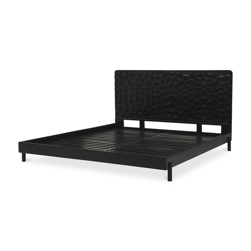 Misaki Upholstered Bed, Black, Queen