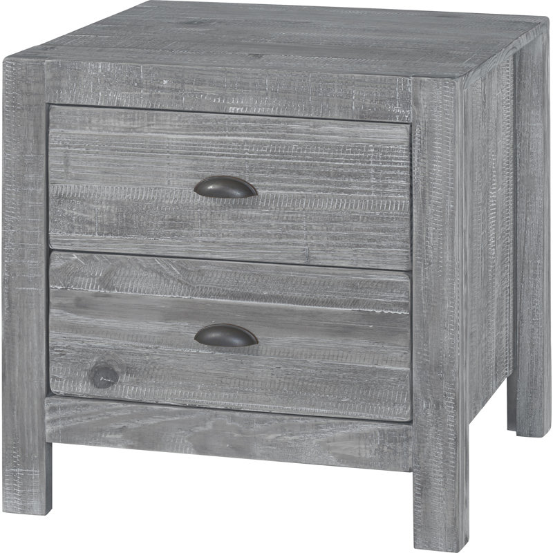 Montauk 24'' W Solid Wood Nightstand, Rustic Gray