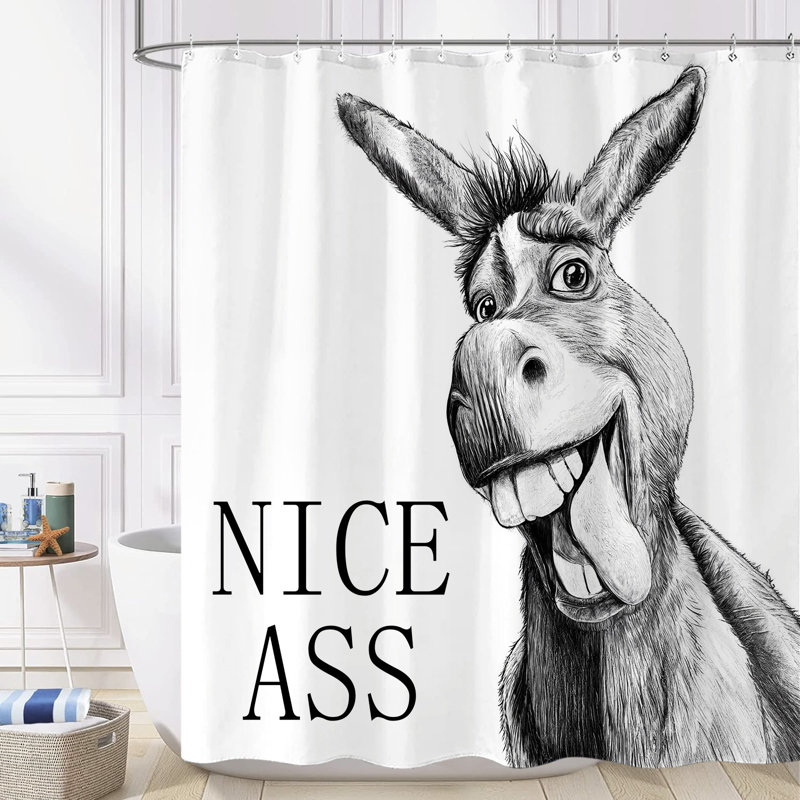 Funny Shower Curtain With Hooks