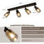 Light vintage: E14 ceiling light black spots ceiling lamp living room industrial kitchen lamp ceiling spots made of glass and metal 350° swiveling for kitchen - without bulb-864306696-864306702