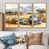 Toile avec cadre flottant or