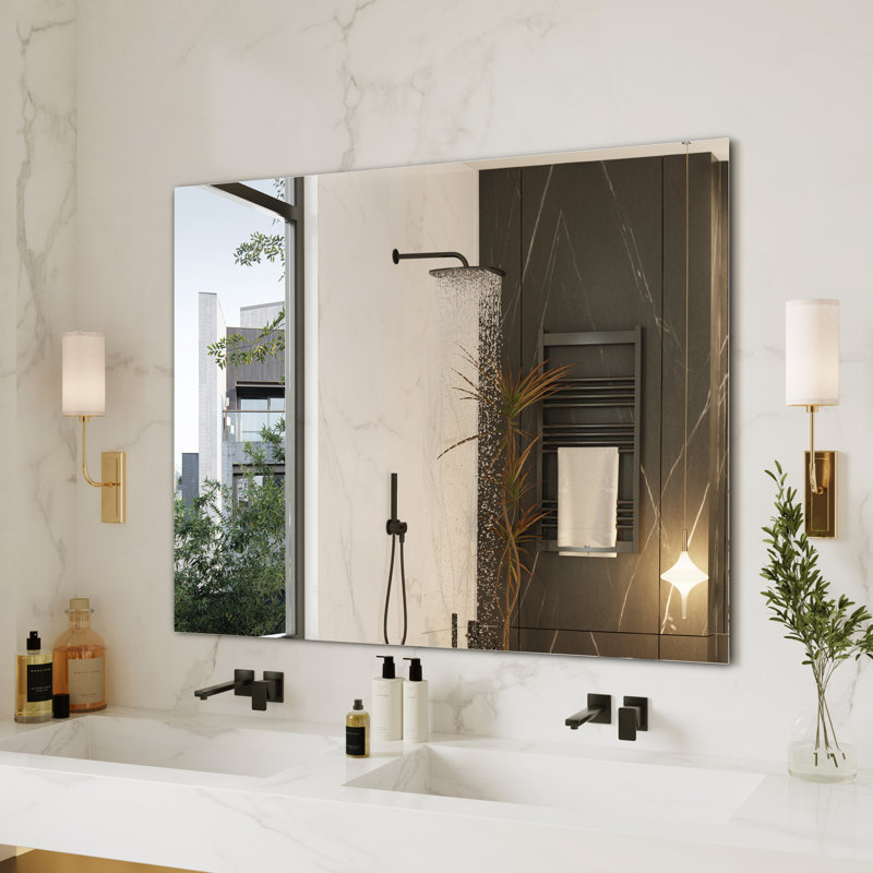 Miroir en verre trempé sans cadre, 32 po x 40 po, Rectangulaire