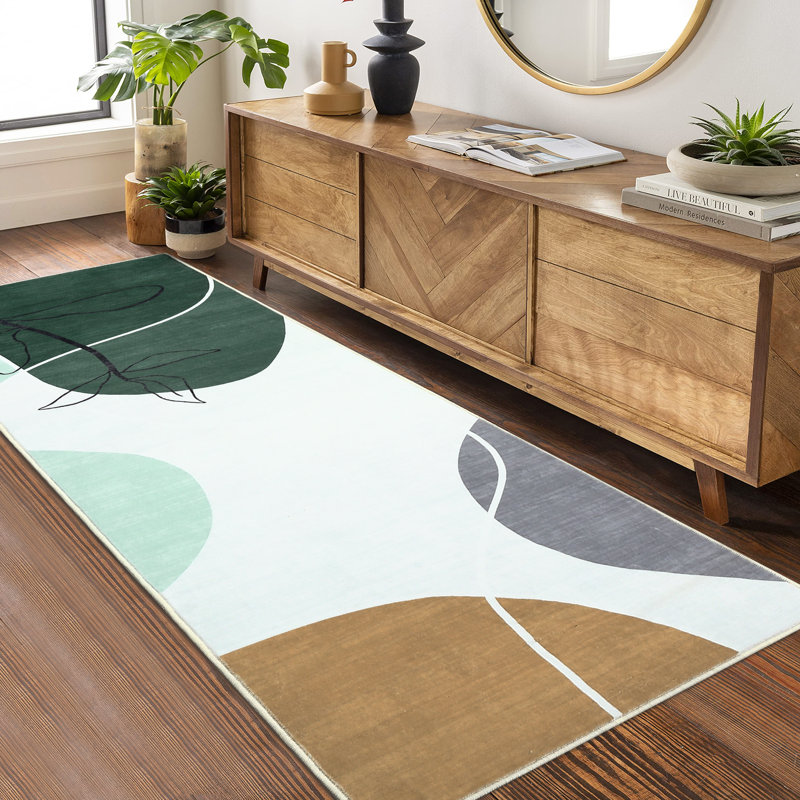 Modern Abstract Morandi Geometric Printed Carpet Washable Area Rug Carpet for Living Room Bedroom Low Pile Non Slip Neutral Rugs Stain Resistant Soft Thin Rug Runner Rug for Entryway Indoor Floor Mats Office Laundry Farmhouse Decor