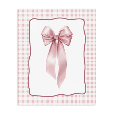 Pink Gingham Ribbon Canvas, design by Christine Simpson Art