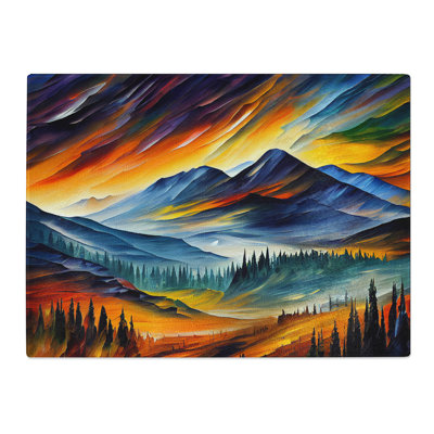 Mountain View Vol.1 Abstract  Glass Chopping Board