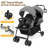Double Stroller with Twin Seats, 5-Point Harness, Adjustable Canopies, Gray-125367285
