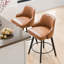 Tabouret pivotant rembourré à hauteur de comptoir et de bar avec pieds en bois massif-129744099