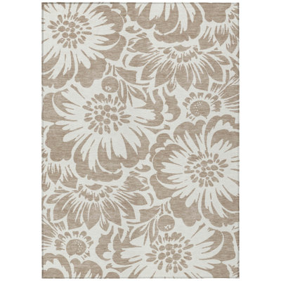 Fernville Washable Floral Indoor / Outdoor Rug