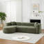 Canapé d'angle compressible de 109 pouces en chenille, salon moderne et spacieux-518589383
