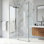 Cabine de douche coulissante sans cadre avec verre transparent 3/8 po de l 46 po x P 34 po x H 76 po Elan