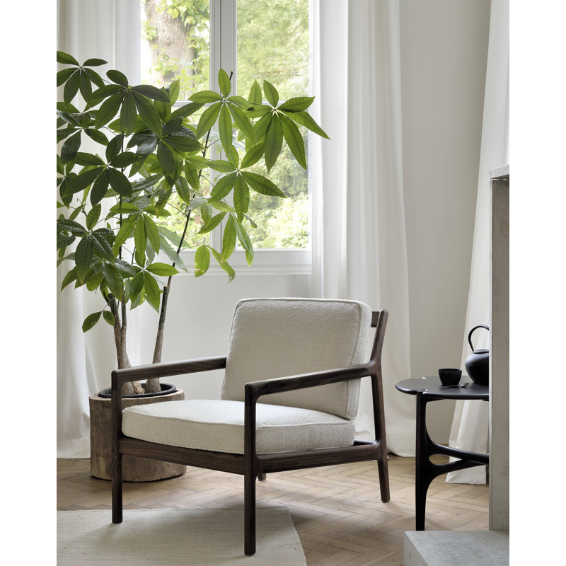 Pi Solid Wood End Table, Dark Brown