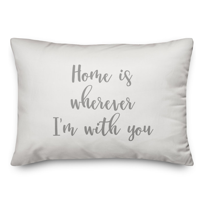  Coussin Home Is Partout Je Suis Avec Vous, Gris / blanc