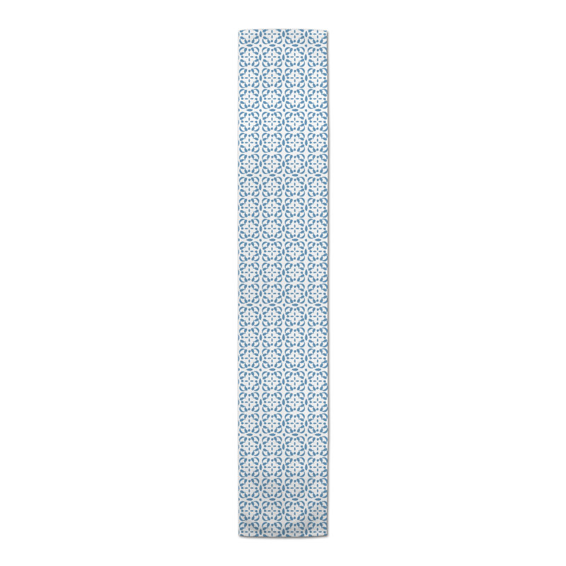 Tile Pattern Cream 4 Table Runner, Blue