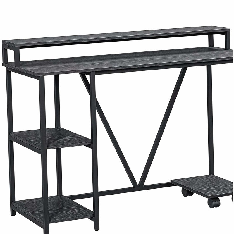 Industrial Writing Desk, Black, Black