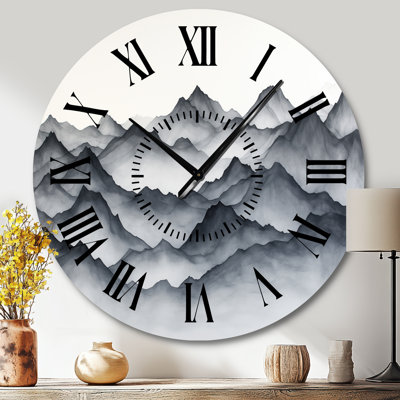 Canyon Mountain II - Southwestern Round Metal Wall Clock