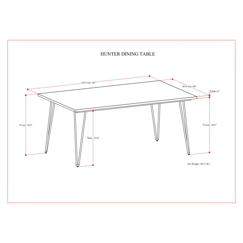 Hunter Dining Table, Light Brown
