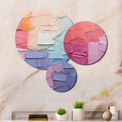Abstrait patchwork III - ensemble de reproductions d'art mural en métal