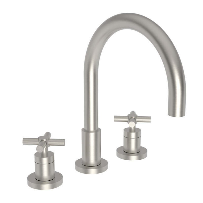 East Linear Double Handle Kitchen Faucet, Satin Nickel, Cross