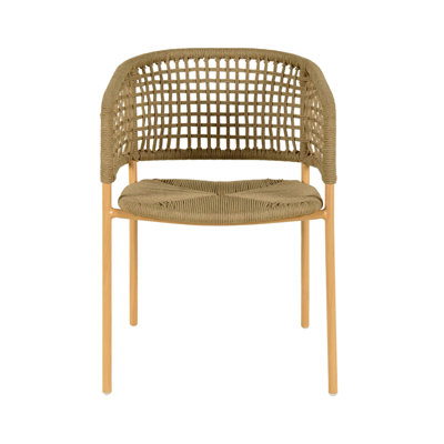 Chaise de salle à manger d'extérieur à finition chêne Debra