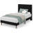Twin Upholstered Platform Bed Frame, Fabric Headboard, Metal Frame with Wooden Slats, Twin Size, Modern Bedroom Use ,Black-1650802873-1650802872