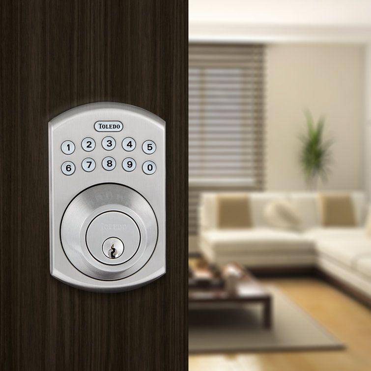 Bluetooth Satin Nickle Single Cylinder Deadbolt With Keypad