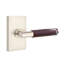 Emtek Select Privacy Leverset w/ Rectangular Rosette & T-Bar Stem, Rosso Levanto Marble Lever RH-1423629486-1423629487
