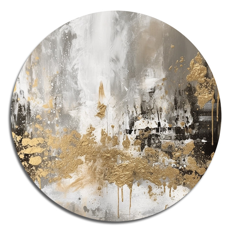 Estinnes - Art abstrait rond en métal, H 36 po x l 36 po