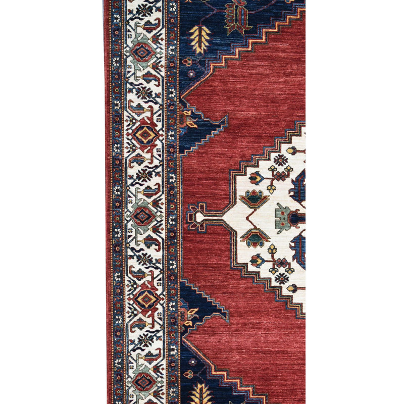 Tapis rouge nouvel âge unique en son genre 9 pi 2 po x 11 pi 11 po New Turkmen