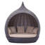 Lit de jour de patio en osier de 85,6 po avec coussins-93958244