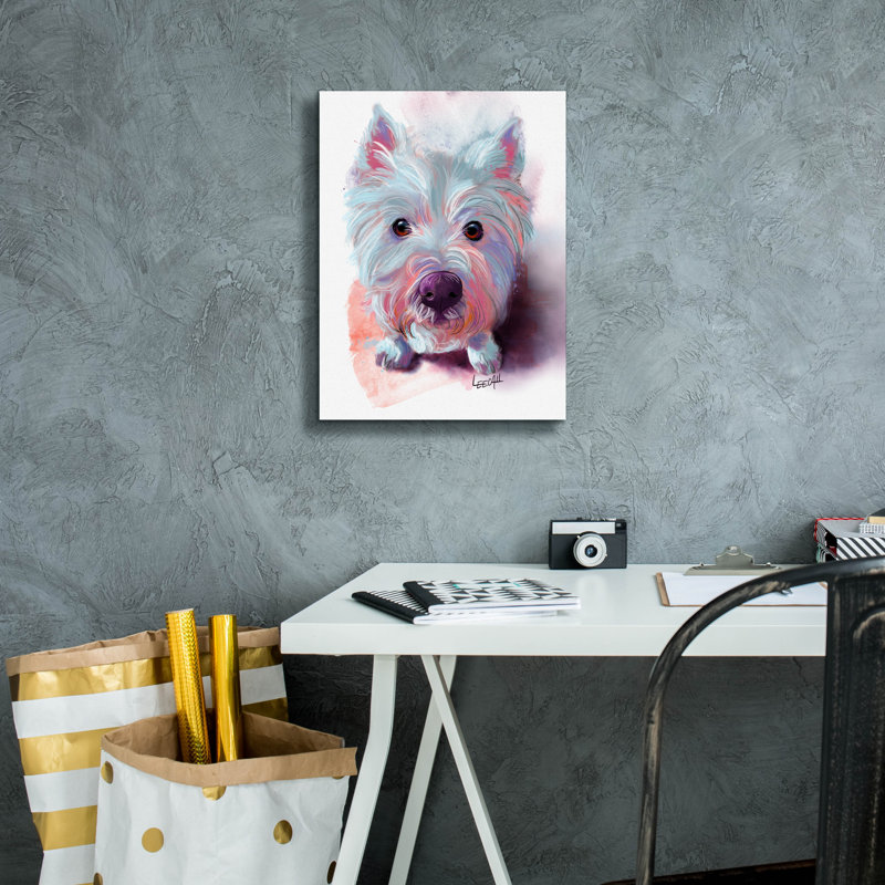 "Lily The Westie" par Dawg Painter, H 16 po x l 12 po x P 0,75 po