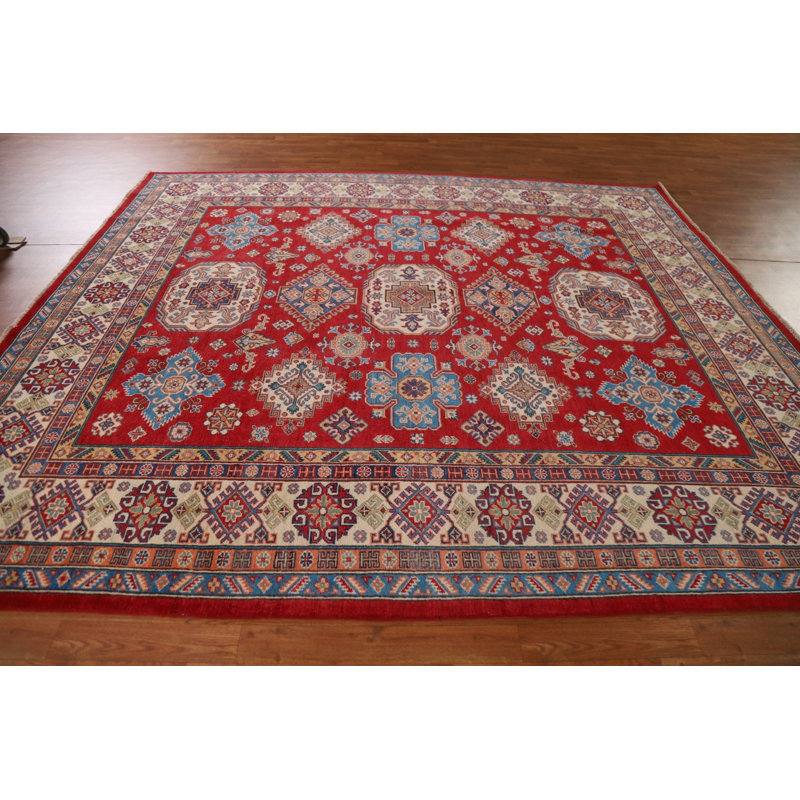 Tapis géométrique kazak teint à la main 8 x 10