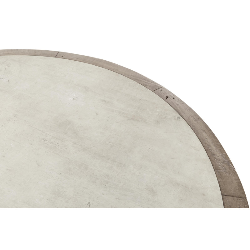 Vincent 55" Reclaimed Pine Wood Round Dining Table In Concrete Gray