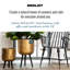 Metallic Concrete Effect Cylinder Round Planter on Hardwood Legs, Round Indoor Plant Pot Stand for Indoor Plants, Indoor Flower Pot-1091484465-1091484466