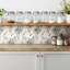 Self Adhesive Vinyl Splashback Wall Tiles Sticker Peel Stick set 9 pieces 30x30 cm Painted flowers