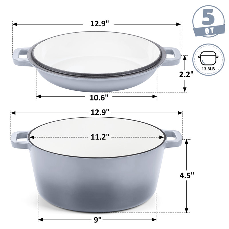 Cocotte en fonte émaillée 5 pintes Wilmall