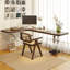 Brun clair + bureaux rectangulaires en bois massif transparent + acrylique-108222366-108222368