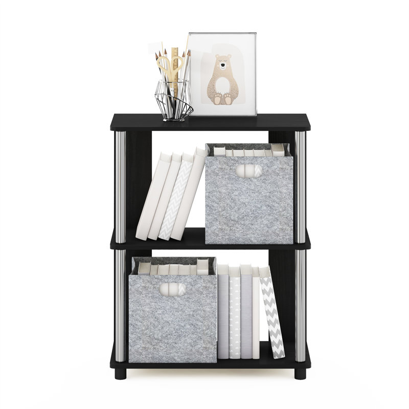 Raife 75.7cm H x 60cm W Etagere Bookcase, Americano/Chrome