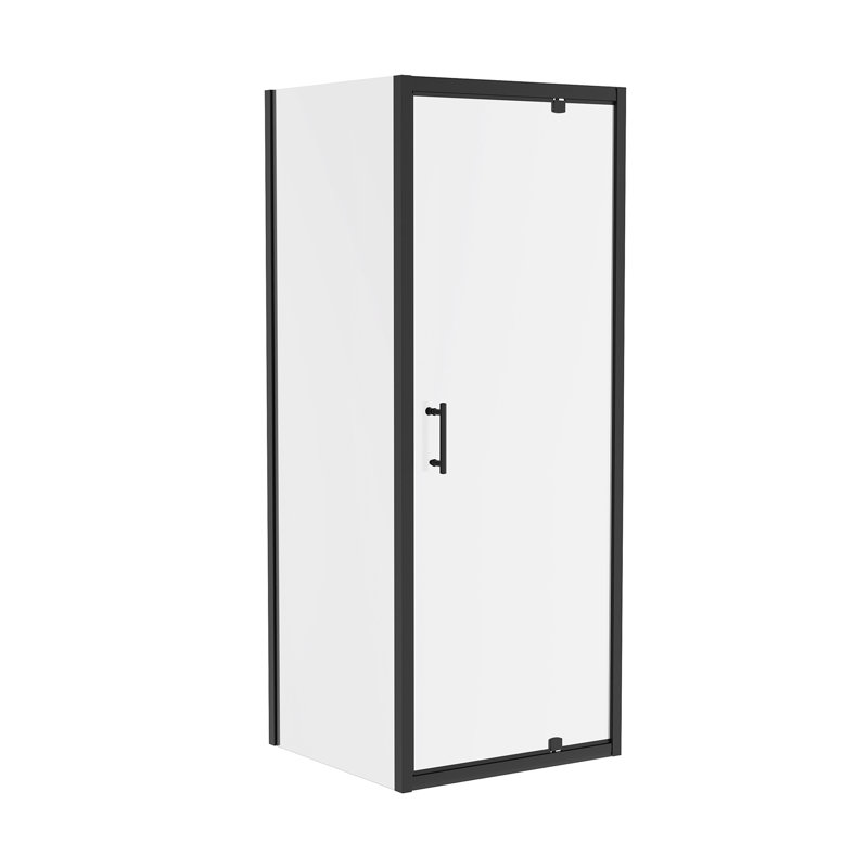 Sharion Bathroom 800mm Pivot Door Shower Enclosure with 800mm Side Panel, Black