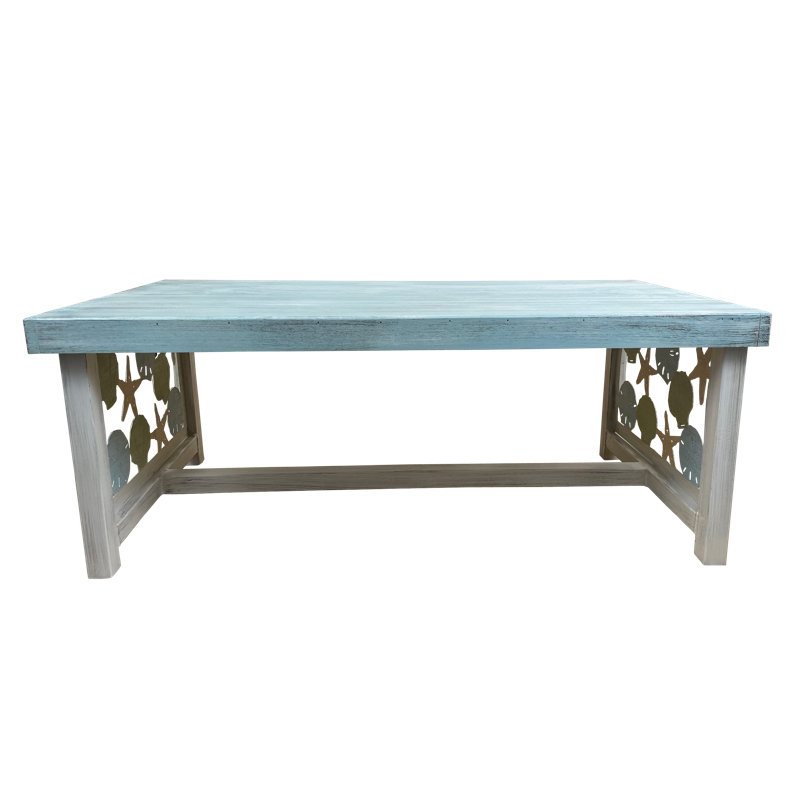 Ensemble de tables multi-coquilles. 1 table de canapé arrondie, 1 table basse rectangulaire, 2 tables de bout carrées en fer