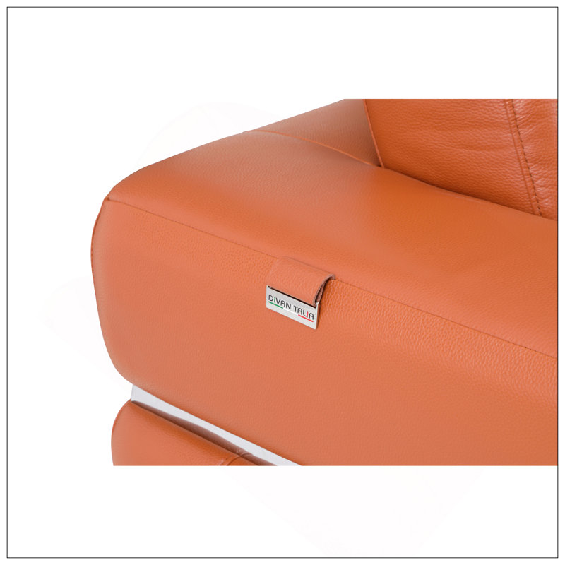 Causeuse en cuir italien Global United, Orange