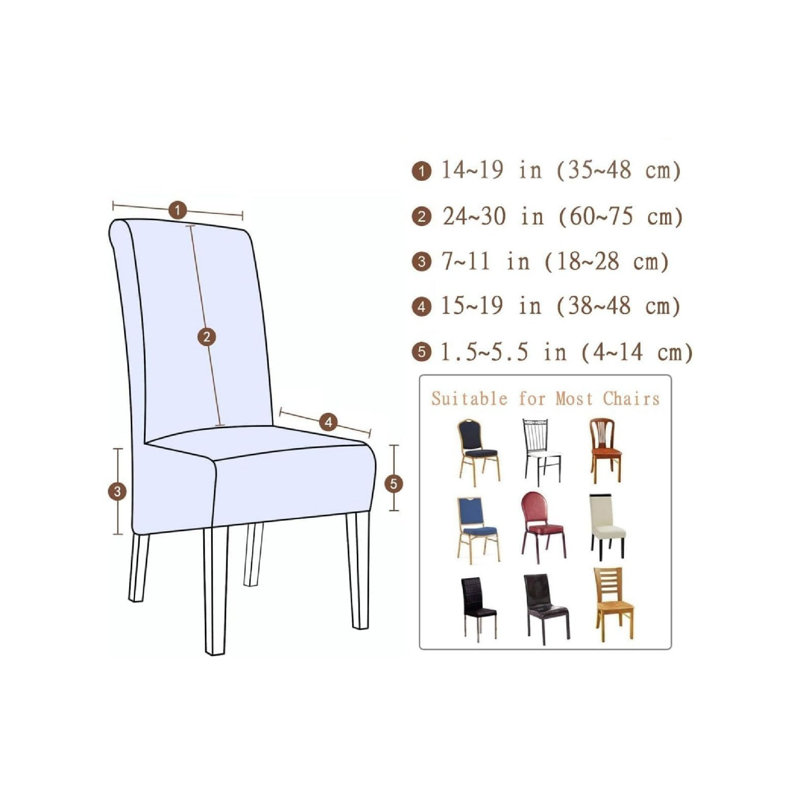 Box Cushion Dining Chair Slipcover, Polyester - Beige