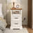 2-Drawer Farmhouse End Table With Built-In Outlets-732777269