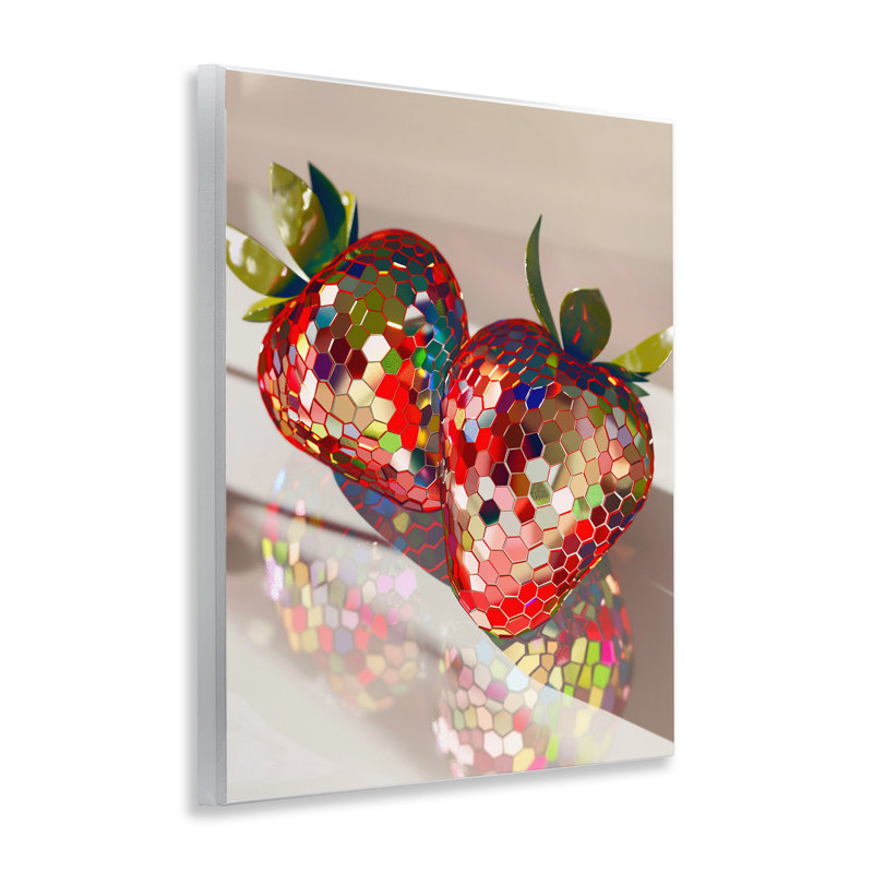 Plaque murale Reflecting Disco Strawberries, design par Arlington Prints